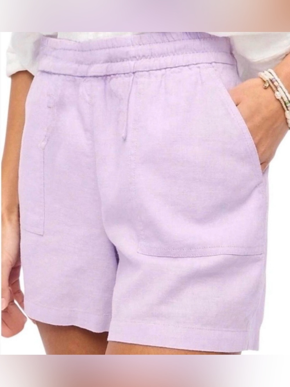 J. Crew Lavender Linen-blend pull-on short XXL Nwt